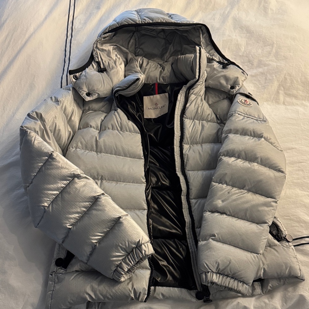 Moncler Shiny Gray Quilted Jacket